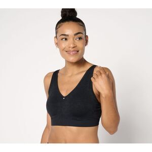 Maya J Women's Bra Sz 34DDD Breezies Seamless Floral Jacquard Black A648378